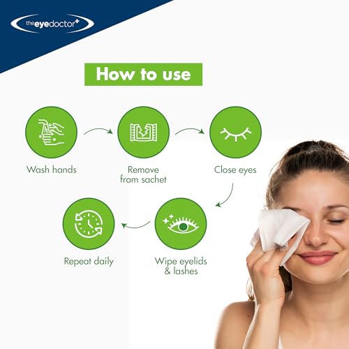 Tea Tree Oil Eyelid Wipes - 80 Individual Eye Cleansing Wipes