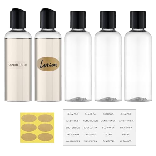 TSA Approved Travel Bottles 3.4oz, 5-Pack Leak Proof