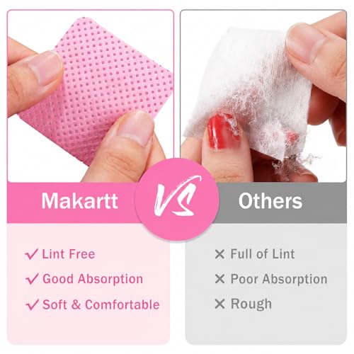 Makartt Lint-Free Nail Wipes - 1000 PCS Super Absorbent Pads