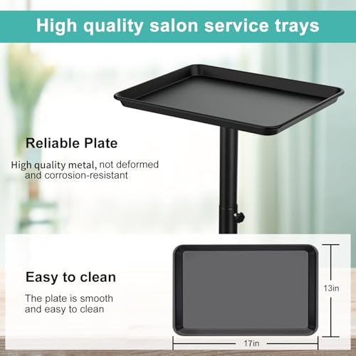 Adjustable Salon Rolling Tray with Wheels - 22-39 Inches