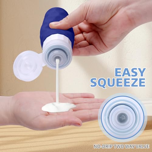 Silevoler Travel Bottles - 4 Pack TSA Approved 3oz Leak-Proof Silicone Containers