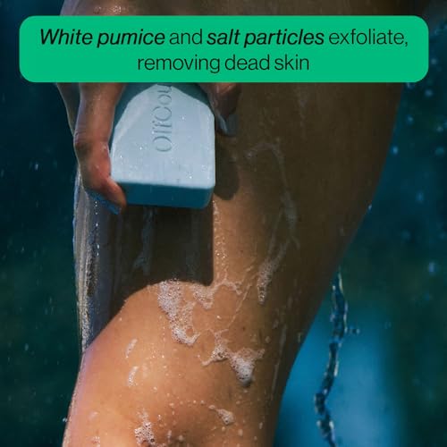 OffCourt Exfoliating Bar Soap ? Whole Body, Deep Cleansing and Hydrating Soap for Men & Women - All Skin Types - Non-Drying Bar - Fresh Citrus Scent (5oz, 1 Pack)