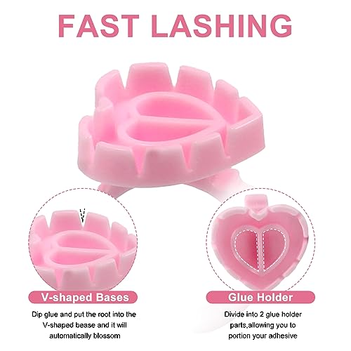 Glue Rings for Eyelash Extensions, 200PCS Disposable Rings for Lashes,Lash Glue Rings for Eyelash Extension Supplies, Blossom Lash Glue Holder Rings for Lash Supplies