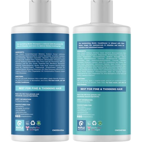 Rosemary Biotin Shampoo & Conditioner Set - Volumizing, Sulfate Free