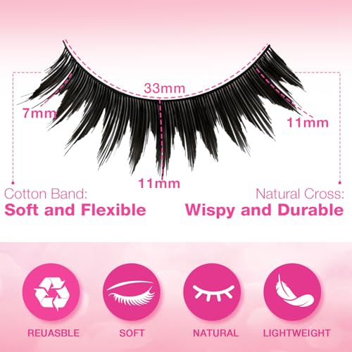 Path to Love C10D62 Wispy Natural Look False Eyelashes 10 Pairs – Anime, Manga, Spiky Styles