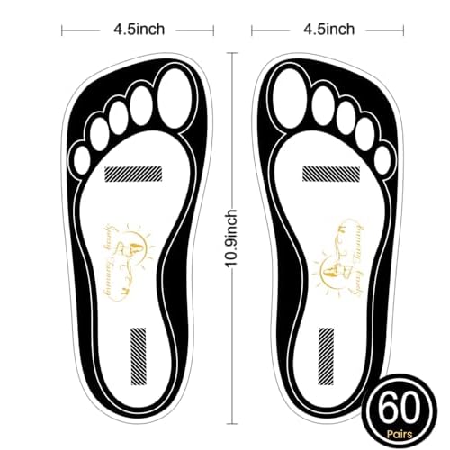 60Pairs(120Feets) Disposable Stick Spray Tanning Feet Pads Perfect for preventing spray tan solution,Deluxe & Hygienic Spray Tan Feet Pads-Ideal for Salons and Spas or Home,Easy to Apply