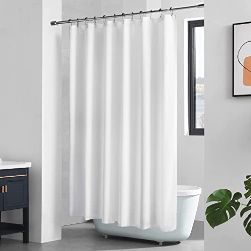 White Fabric Shower Curtain Liner - 36x72 White Waterproof Fabric Shower Liner (White Fabric, 1PC)