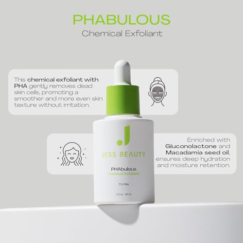 JESS BEAUTY | PHAbulous Chemical Exfoliant | Skin Care for Sensitive Skincare Hydration & Antioxidant Protection | 1 fl oz