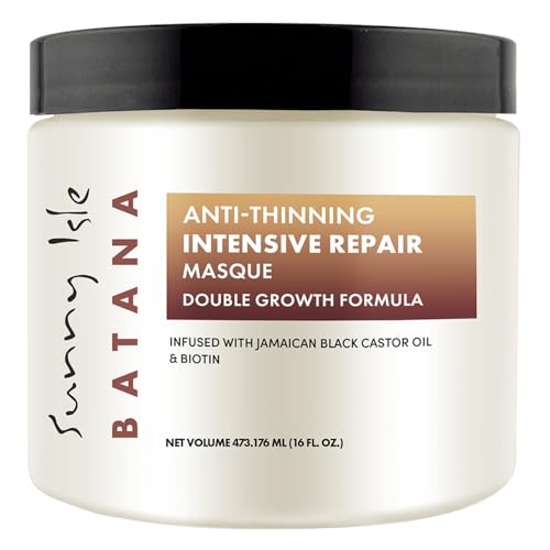 Sunny Isle Batana Intensive Repair Masque - Biotin, Jamaican Black Castor Oil, Batana Oil - 16oz