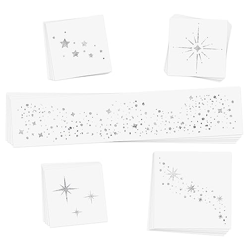 Flash Tattoos Starlight Silver Glitter Freckles - 25 Metallic Cosmic Patches