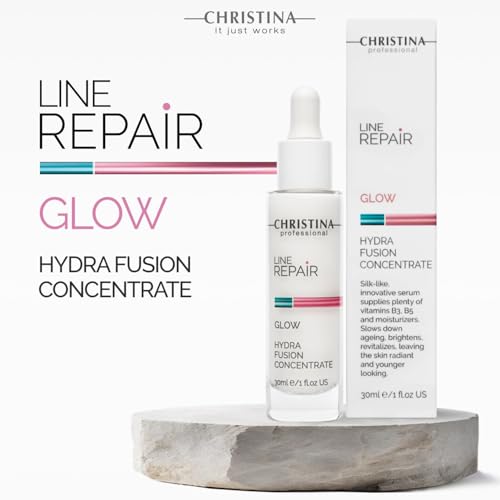 Christina Line Repair Glow Hydra Fusion Concentrate - Hydrating Face Serum with Hyaluronic Acid and Niacinamide - Deep Moisture for Dehydrated Dull Skin with Uneven Texture and Fatigue Signs - 30 ml