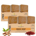 Sandalwood & Saffron Magic Soaps For Bath | Paraben Free | Chandan & Kesar Bath Soap | Handmade Soaps For Glowing | lightening Soap For Men & Women | Pack of 2