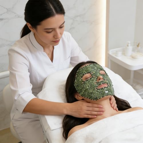 Gemshan Natural Jade Cooling Face Mask for Puffy Eyes