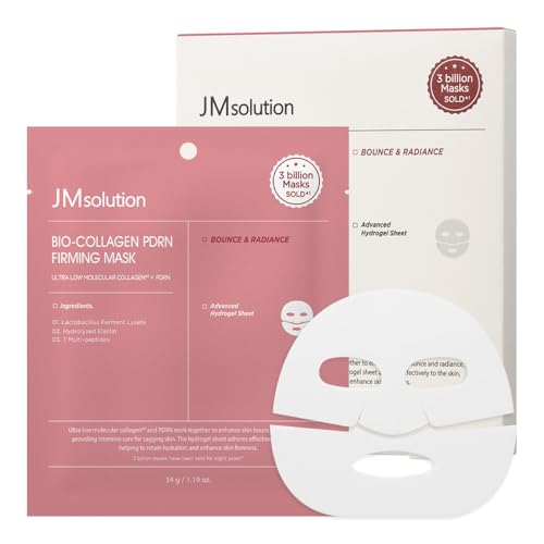 JMsolution Bio Collagen PDRN Firming Mask ? Anti-Aging Hydrogel Mask with high intensive ampoule & Salmon DNA ? Skin Lifting & Wrinkle Care(4 Sheets)