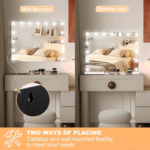 Moonee Hollywood Vanity Mirror with Lights - 23" x 18"