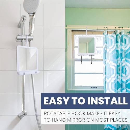 Fogless Shower Mirror with Razor Holder – 8" Real Glass