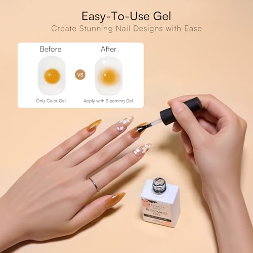 Makartt Blooming Gel - Clear UV LED Nail Polish for Watercolor & Marble Nail Art