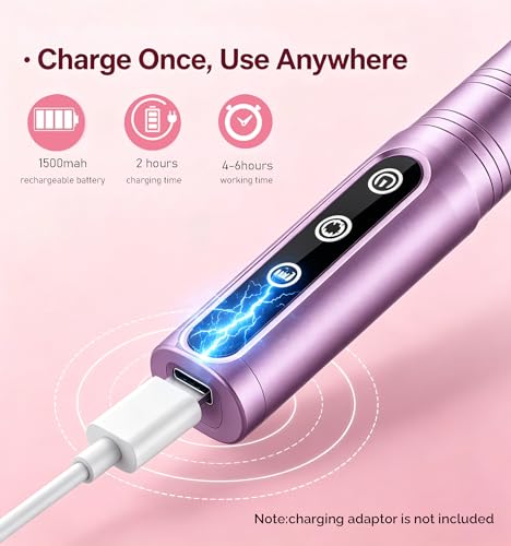 Rose Cordless Nail Drill Kit with 8H Battery, 3-Speed Efile, 7 Bits for Salon & Home Use