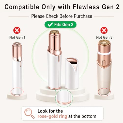 6 Pack Replacement Heads for Flawless Generation 2 Facial Hair Remover - Double Halo Blades