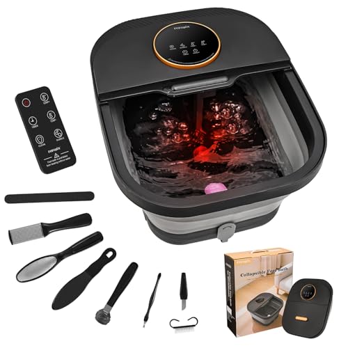 Foot Spa Bath Massager with Heat, Bubble, and Remote Control