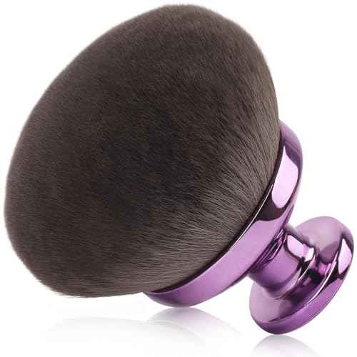 90MM Extra Large Self Tanner Kabuki Makeup Brush ? Ultra Soft Dense Vegan Bristles for Body Makeup, Bronzer & Foundation?Applies Tanning Mousse, Lotion & Self Tanner£¬Wet & Dry (Purple)