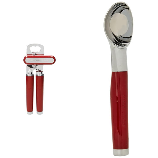 KitchenAid Classic Multifunction Can Opener, Bottle Opener, 8.34-Inch & Classic Ice Cream Scoop, Red 2