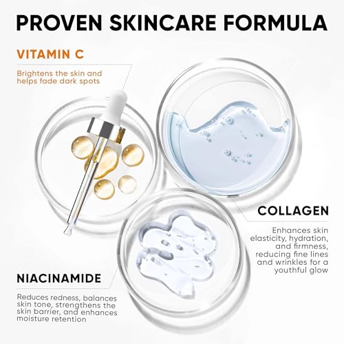Night Cream Face Moisturizer & Vitamin C Serum 20% Bundle, Retinol, Collagen, Niacinamide Anti Aging Overnight Mask and Stem Cell Serum - Save 20%