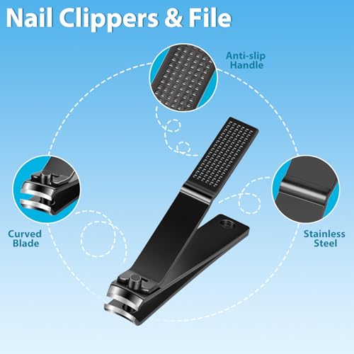 9-Piece Grooming Kit with Tweezers, Nail Clippers & Scissors