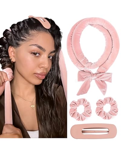 YANIBEST Heatless Hair Curler Set - Soft Overnight Ribbon Wrap & Scrunchies