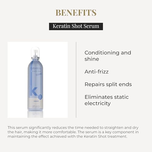 SALERM - Hair Serum - Keratin Shot Finish Serum - 100 ml - Final Touch for Keratin Shot - Conditioning and Shine - Anti-Frizz - Repairs Split Ends - Eliminates Static