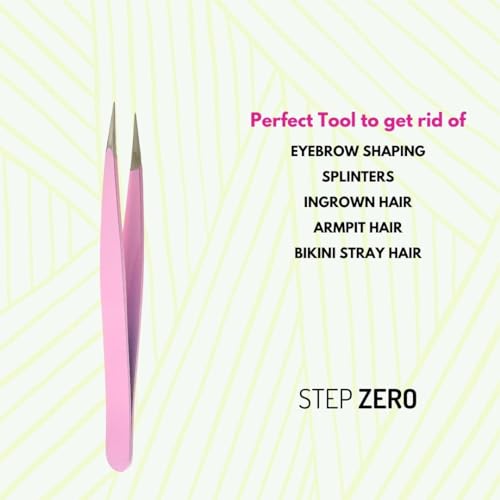 Best Tweezers for Women Facial Hair Ingrown Eyebrow shaper and Ingrown Hair Removal with pointed tip | Stainless Steel | PCOS-friendly For women ingrown, chin hair | Comes with tip protector