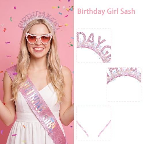 Birthday Girl 3-Piece Party Set: Sash, Headband & Sunglasses