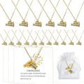 20 Gold Cheerleading Necklaces with Motivational Cards