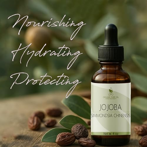 Jojoba Oil - Pure, Cold Pressed, Unrefined, Virgin Hydrating & Moisturizing Carrier Oil for Skin, Hair, Face, Facial Care, Body, Massage, Ear, Beard, Makeup Remover - 4 oz Glass & Dropper - OPO