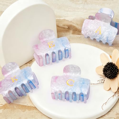 Personalized Initial Hair Claw Clips - Glitter Acrylic