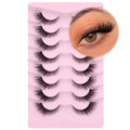 Wispy Fox Eye Lashes - Faux Mink Clear Band (8 Pairs)