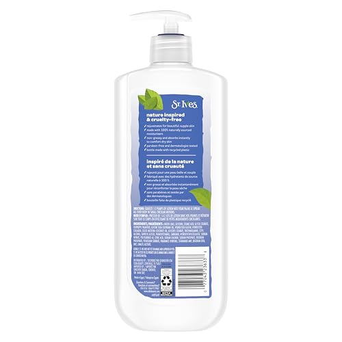 St. Ives Renewing Hand & Body Lotion for Women with Pump, Daily Moisturizer Collagen Elastin for Dry Skin, Made with 100% Natural Moisturizers, 21 fl oz, 4 Count (Pack of 2)