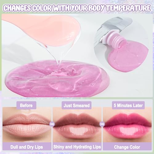 JCOOS Color-Changing Lip Gloss Base Kit, 2PC 3.5oz