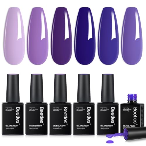 Beetles Purple Gel Nail Polish Set, and Dark Blue Gel,