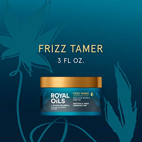 Head & Shoulders Royal Oils Frizz Tamer For Edge Control with Aloe Water and Hemp Oil, Curly Hair products, Natural, 3.0 Fl Oz