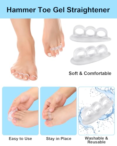 Hammer Toe Correctors Silicone Toe Separators Cushions 12 Pcs