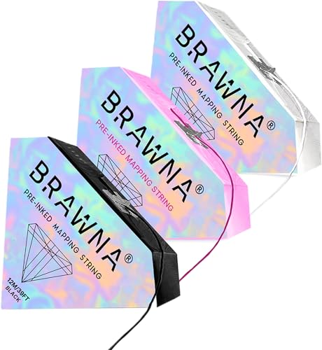 BRAWNA Eyebrow Mapping Thread 3-Pack White Pink Black 12m