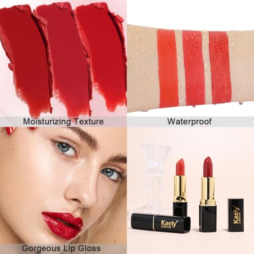 EVPCT 3Pcs Velvet Matte Lipstick Set - Long Lasting