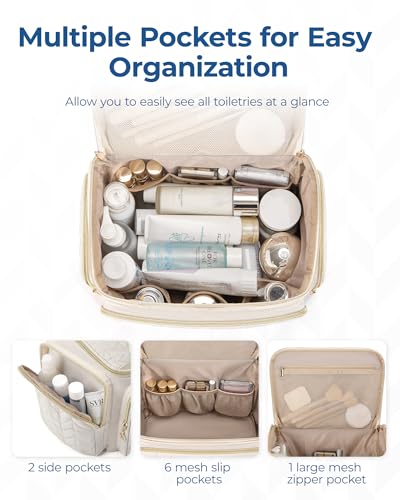 BAGSMART Large Travel Toiletry Bag - Waterproof Makeup Organizer