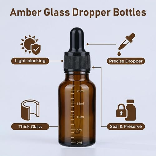 3Pk 10ml Amber Glass Dropper Bottles with Pipettes