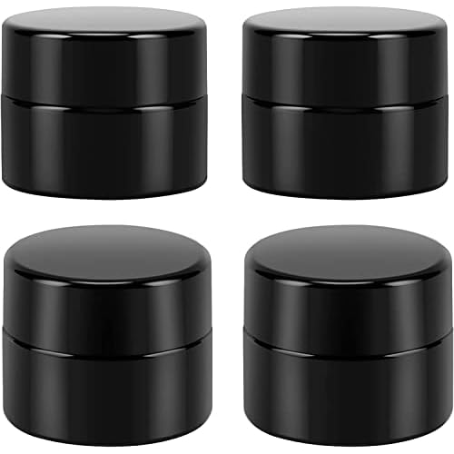 (24 Packs) Green Nexus 5g/5ml UV Protection Glass Jars for Lip Balm, Lotion, Oil, Cream & Cosmetics Enhanced Cap