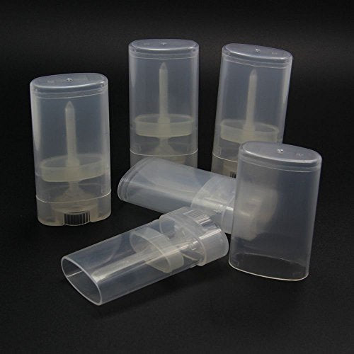 15ml Clear Empty Refillable Deodorant Lip Balm Tubes - 5 Pack