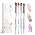 MelodySusie 4-Piece Acrylic Nail Brush Set for Art & Extensions