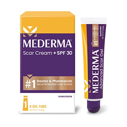 Mederma Scar Cream Plus SPF 30 Sunscreen, 0.7oz and Silicone Scar Sheets, Improves Old and New Scars, 4 Count