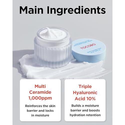 TOCOBO] Multi Ceramide Cream 1.7 Fl oz / 50ml | Moisture cream, Ceramide moisturizer, Korean Skin Care, Natural Ingredients, Sensitive Skin | Cruelty Free, Korean Vegan Cream, mother's day gift